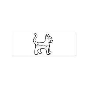 Minimalistisk Cat Thunder_Cove Grönt-öga Stämpel