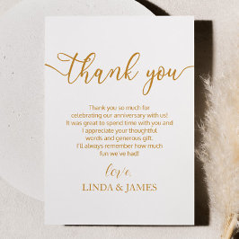 Minimalistisk Champagne Bröllopsjubileum Tack Kort