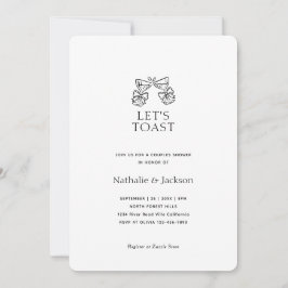 Minimalistisk champagneparbröllopsdusch inbjudningar