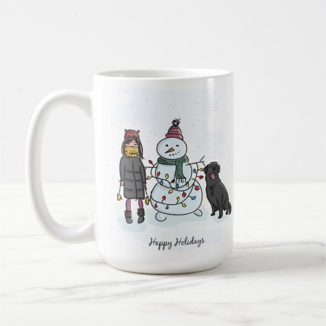 Minimalistisk charming Vit jul - Mysigt rengöring Kaffemugg (Vänster)