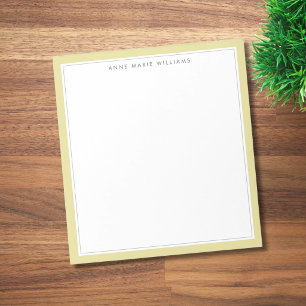 Minimalistisk Chartreuse Två Kant Namn Anteckningsblock