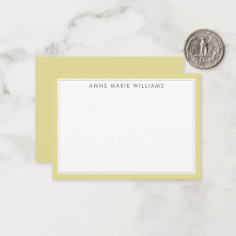 Minimalistisk Chartreuse Två Kant Namn Notkort Anteckningskort