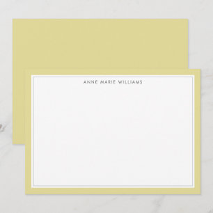 Minimalistisk Chartreuse Två Kant Namn Notkort Anteckningskort