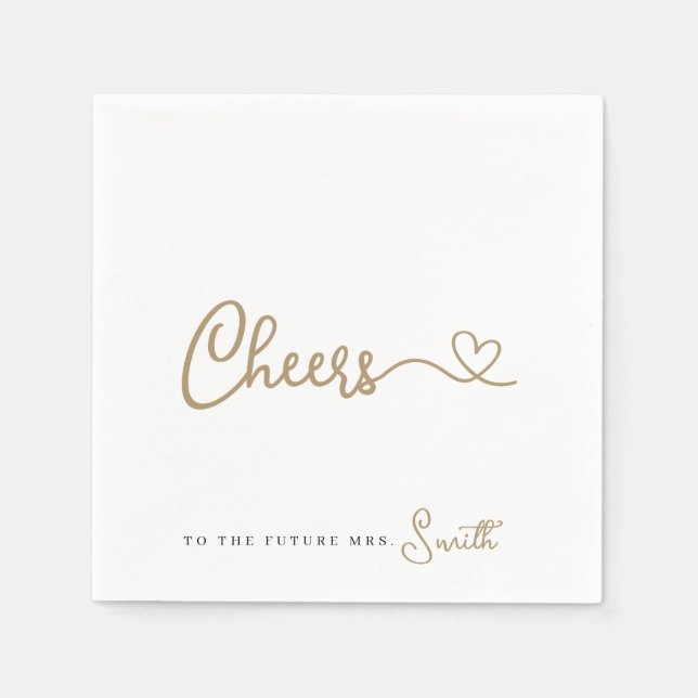 Minimalistisk Cheers från Guld till Framtiden, fru Pappersservett (Framsidan)