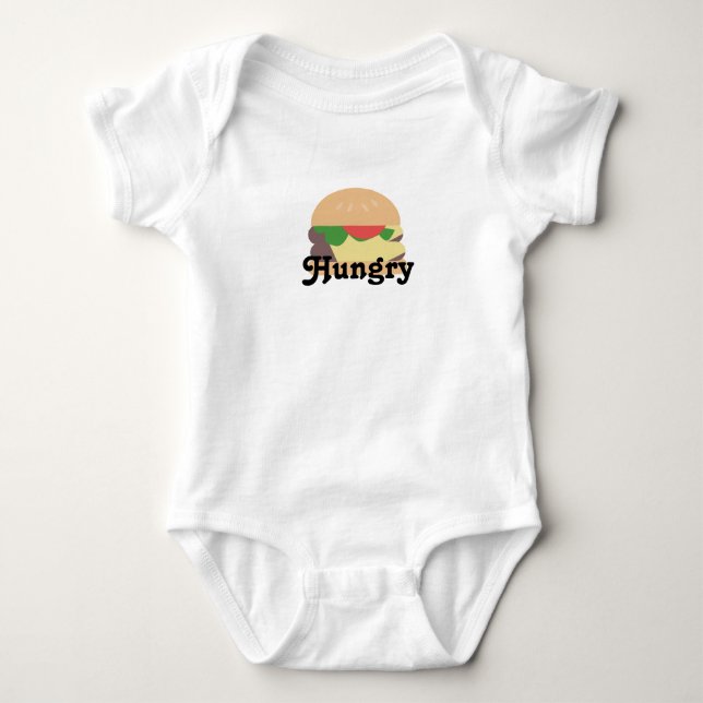 Minimalistisk Cheeseburgare Matglad Hungrig T Shirt (Framsida)
