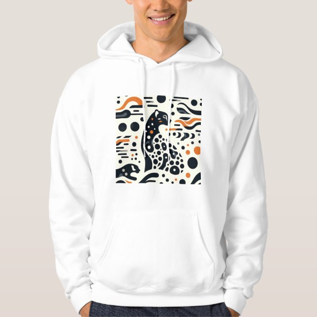 Minimalistisk Cheetah Spot Hooded Sweatshirt (Framsida)