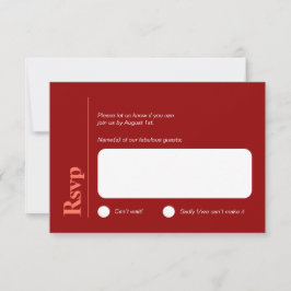 Minimalistisk Cherry Red and White-OSA kort