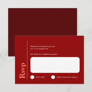Minimalistisk Cherry Red and White-OSA kort