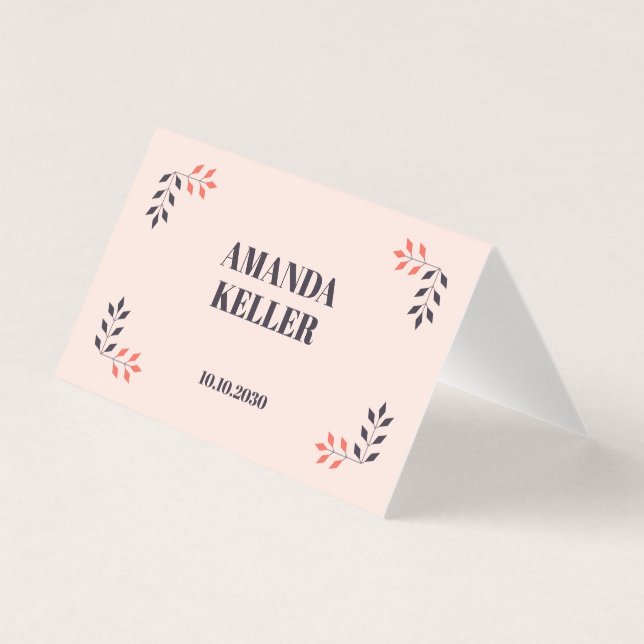 Minimalistisk Chic Aestesisk Elegant Bord Namn Kort (Framsida)