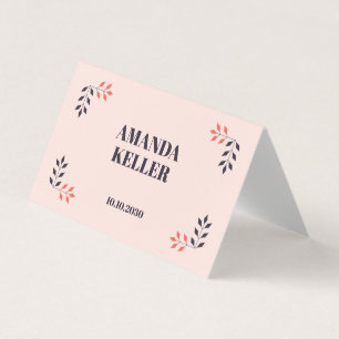 Minimalistisk Chic Aestesisk Elegant Bord Namn Kort