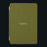 Minimalistisk chic av oliv grönt namn, monogram iPad mini skydd<br><div class="desc">Elegantens minimalistiska grönt av olivmossar,  eget namn monogram fast färg iPad mini Cover</div>