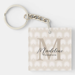 Minimalistisk Chic Beige Anahaw Löv Script Monogra