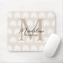 Minimalistisk Chic Beige Anahaw Löv Script Monogra Musmatta