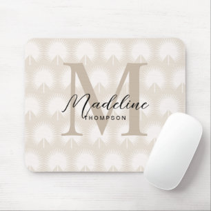 Minimalistisk Chic Beige Anahaw Löv Script Monogra Musmatta