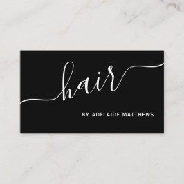 Minimalistisk Chic Black White Hair Salon Hairstyl Visitkort