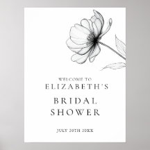 Minimalistisk Chic Blomsterlig Bröllopsfest Välkom