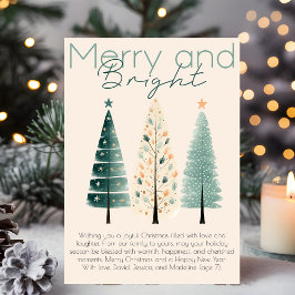 Minimalistisk Chic Boho Handritade Julgranar Julkort