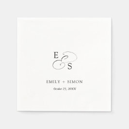 Minimalistisk Chic Bröllopsservett Pappersservett