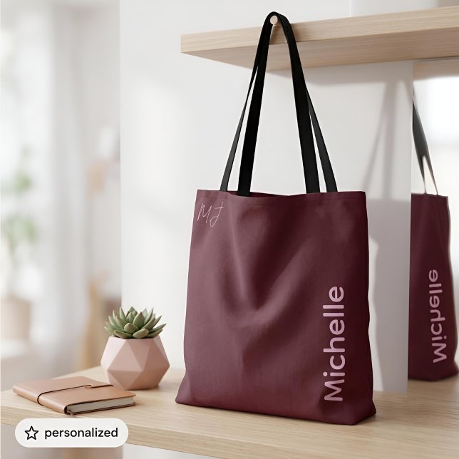 Minimalistisk chic burgunder & blush rosa anpassat tygkasse (Skapare uppladdad)