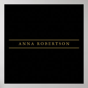 Minimalistisk Chic för Black Guld Färg Professione Poster