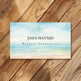 Minimalistisk Chic för vattenfärgssegment vid havs Visitkort