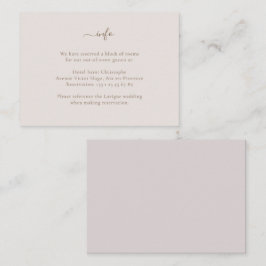 Minimalistisk Chic Guld  Bröllop Hotel Detail Tilläggskort