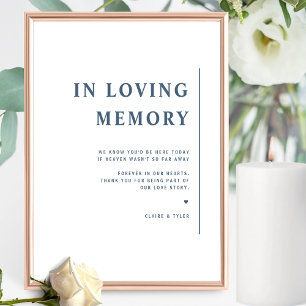 Minimalistisk chic i Loving Memory Blue Bröllop Poster