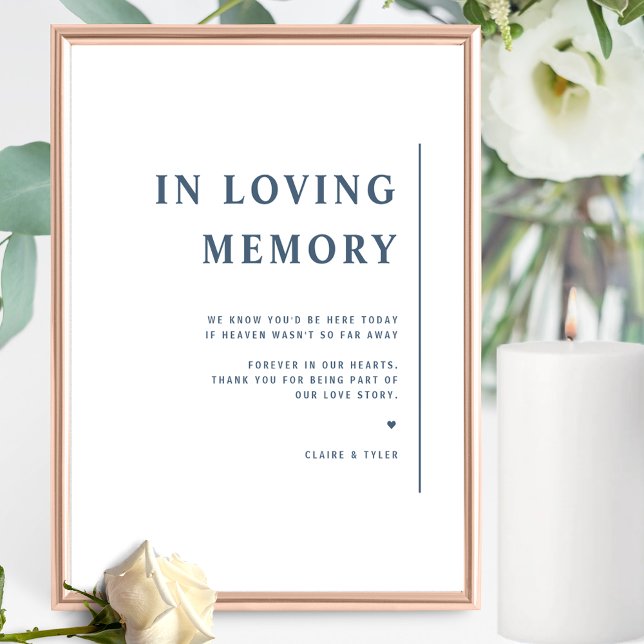 Minimalistisk chic i Loving Memory Blue Bröllop Poster (Skapare uppladdad)