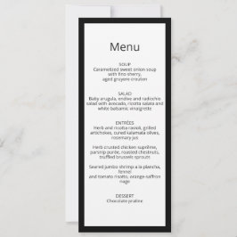 Minimalistisk Chic Kalligrafi Bröllopsmeny Kort