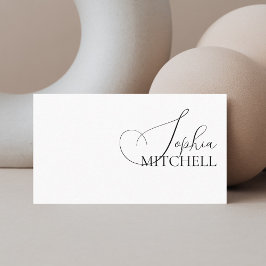 Minimalistisk Chic, kalligrafi vit Visitkort