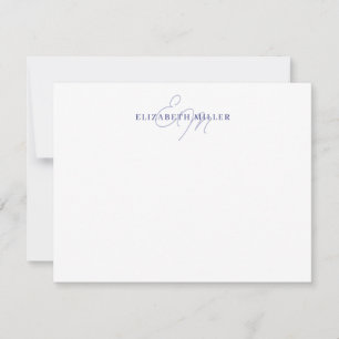 Minimalistisk Chic Lilafärgad Violett 2 Script Mon Anteckningskort