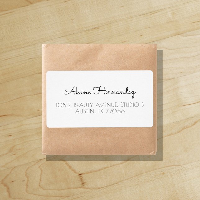 Minimalistisk Chic Modern Fraktadressetikett Fraktsedel ("Everyday is abundantly beautiful." 
Sincerely Best Wishes from Lucky Design World)