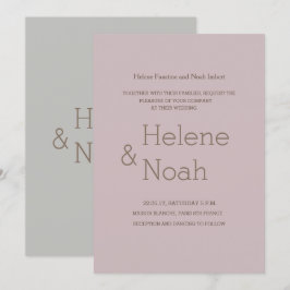 Minimalistisk chic modern  grått enkel bröllop inbjudningar