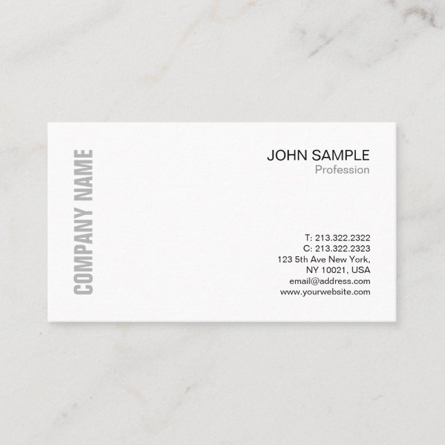 Minimalistisk Chic Modern Professionell Design Whi Visitkort (Framsida)