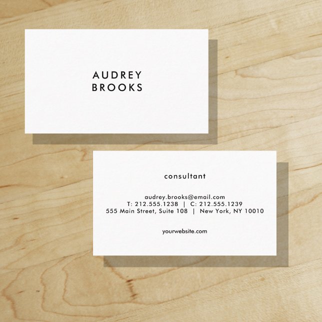 Minimalistisk Chic Modern Professionell Visitkort ("Everyday is abundantly beautiful." 
Sincerely Best Wishes from Lucky Design World)