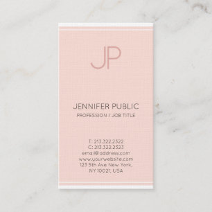 Minimalistisk Chic Monogram Trendig Rosa Luxury Visitkort