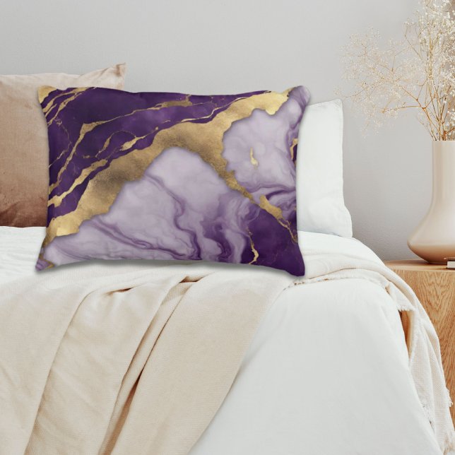 Minimalistisk Chic Nursery Flicka Lila Marble Prydnadskudde (Minimalist Chic Nursery Baby Girl Purple Marble Accent Pillow)