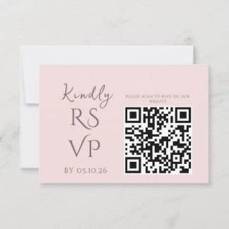 Minimalistisk chic prune och blush bröllop RSVP OSA Kort