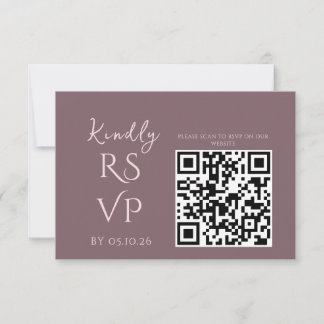 Minimalistisk chic prune och blush bröllops-RSVP OSA Kort