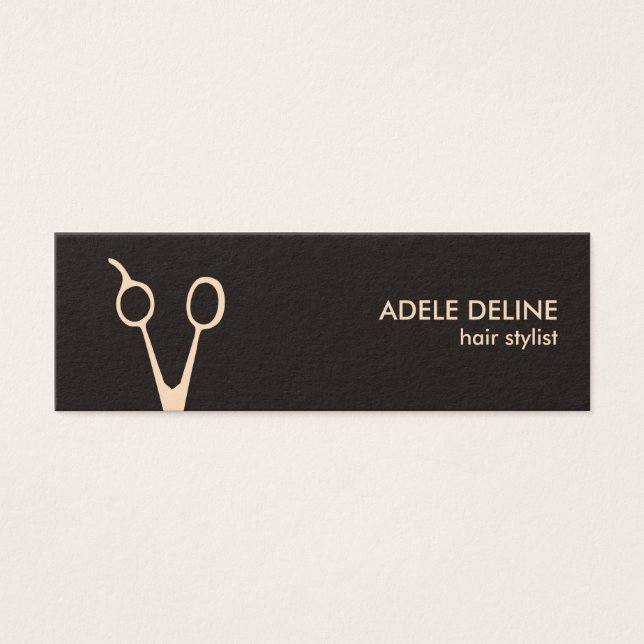 Minimalistisk Chic Saxor Hair Stylist Litet Visitkort (Framsidan)