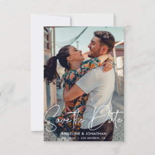 Minimalistisk Chic spara datumet Bröllop Photo Inv Inbjudningar