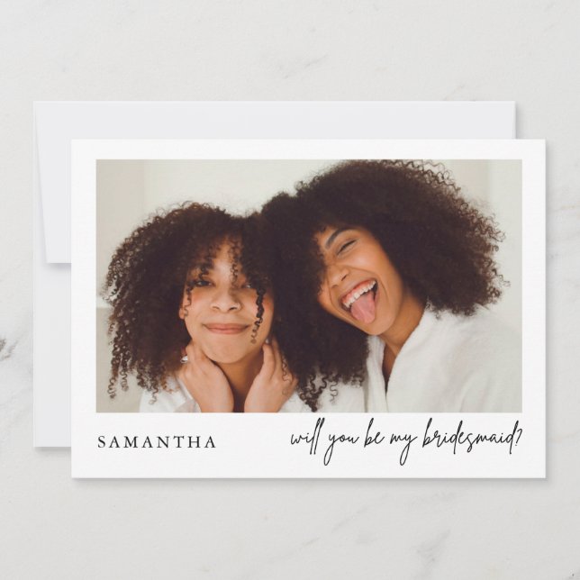 Minimalistisk Chic Svart Foto Brudtärna Förslag (Framsida)