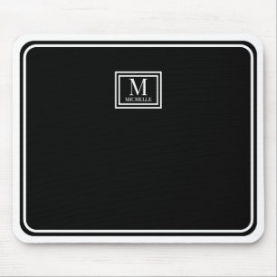 Minimalistisk Chic Svart Monogram Dubbel Kant Musmatta