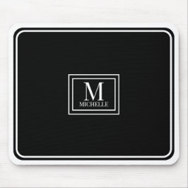 Minimalistisk Chic Svart Monogram Dubbelkant Musmatta