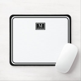 Minimalistisk Chic Svart Monogram Dubbelkant Musmatta