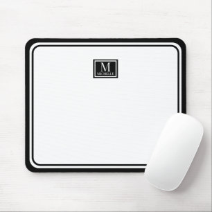 Minimalistisk Chic Svart Monogram Dubbelkant Musmatta