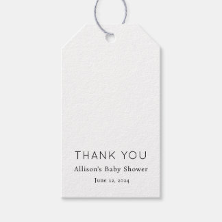 Minimalistisk Chic, svart- och vit babystövel Presentetikett