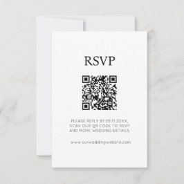 Minimalistisk Chic Svart och Vitt Bröllop RSVP Inbjudningar