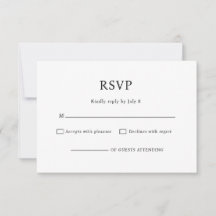 Minimalistisk Chic Svart och Vitt Bröllops-RSVP
