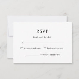 Minimalistisk Chic Svart och Vitt Bröllops-RSVP OSA Kort